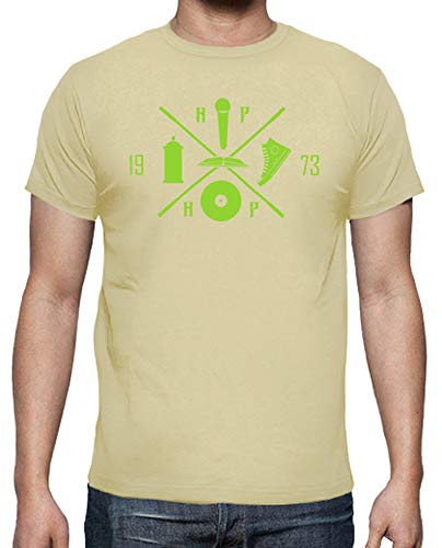 latostadora - Camiseta Four Elements Hip Hop para Hombre Crema S