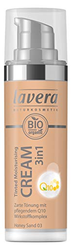 lavera 3en1 Tinted Moisturising Cream Q10 -Honey Sand 03- Crema hidratante ∙ Base de maquillaje ∙ Aloe Vera ∙ Vegan ✔ Cosmética Natural ✔ Bio ✔ Maquillaje Organico 100% Certificado (30 ml)