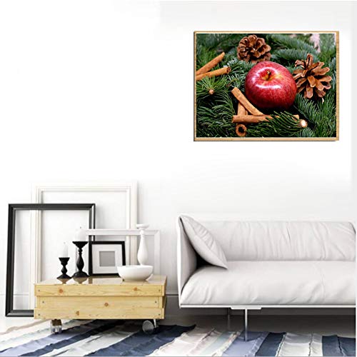 Lazodaer - Kit de pintura de diamante para adultos, niños, decoración de oficina, decoración de habitación y casa regalos para ella él manzana, 39,7 x 30 cm