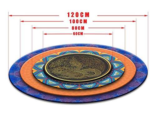 LB Alfombra de área Redonda, timón, Retro, náutica, Mandala, Sala de Estar Dormitorio baño Cocina Habitación de los niños/bebé Alfombra Suave Alfombra, decoración del hogar, 80x80cm