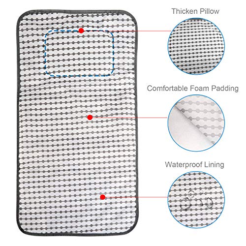 LEADSTAR Cambiador Bebe Viaje, Portátil Cambiador Plegable, Impermeable Cambiador de Pañales para Bebé, Cambiador de Viaje, Lavable Infantil Pad Kit de Cambiador con Almohada para Hogar Viaje