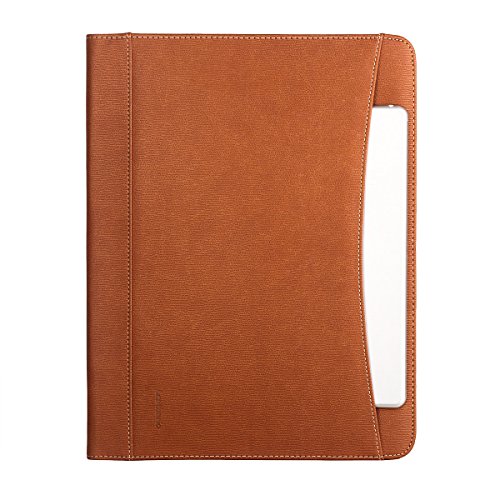 Leathario Carpeta de Conferencias Organizadora Personal de Viaje Portafolio de A4 Documentos con Cierre de Cremallera con Panel de Escritura