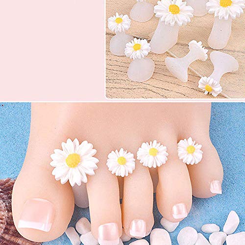 Lecimo DIY 8pcs / Set Separador del dedo del pie Flor de silicona Diamante Pie Nail Art Tools Pedicure a s d