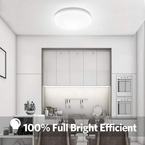 LED Lámpara de Techo,22W Moderna Plafón Led de Techo Redonda Ultra Delgado Φ30 cm Impermeable 1900LM 5500K Baño Pasillo Cocina LED Plafón para Dormitorio Cocina Sala de Estar Comedor