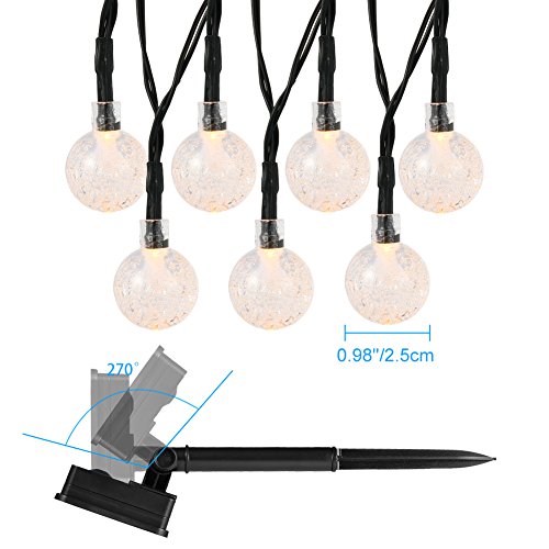 LEDGLE Luces de Burbuja de Hadas LED impermeable luz de Bola de Cristal con 8 modos iluminación, 30 luces LED, Blanco cálido