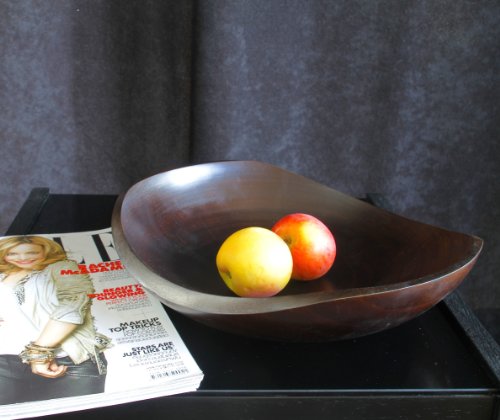 Leewadee Bandeja Decorativa, 30x24x4 cm, Madera de Mango, marrón