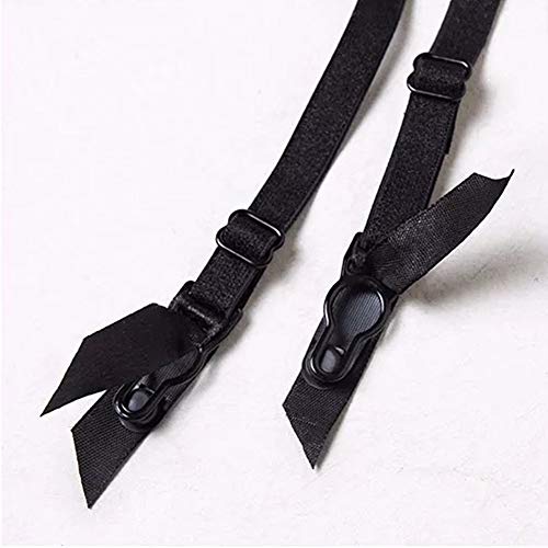 Lencería de Las Mujeres 4 Piezas Bra Sexy Bragas Liguero Stocking Temptation Set (ES:95C=EU:80C, Negro)