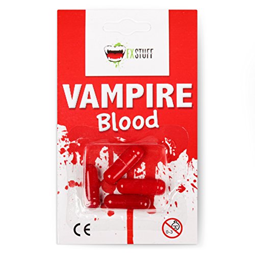 Lentillas de color "Red Monster" + cápsulas de sangre artificial + recipiente de FXContacs en blanco, blandas, sin dioptrías pack de 2 unidades - cómodas y perfectas para Halloween, Carnaval, sin corregir