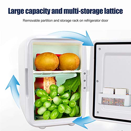 Leobtain Mini Fridge 4 Liters Portable Mini Refrigerator Cooler and Warmer with AC/DC Power Cords Super Quiet In-Vehicle Freezer Dual-Use for Car