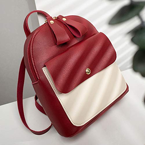 Leobtain Women Backpack Solid Color PU Adjustable Strap Crossbody Mini Stylish Trendy Bag Casual for Shopping