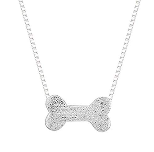 Leonid Meteor Shower Collar de plata de ley con diseño de hueso de perro