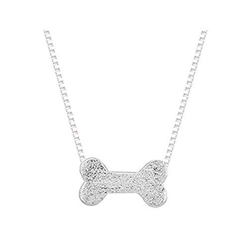 Leonid Meteor Shower Collar de plata de ley con diseño de hueso de perro