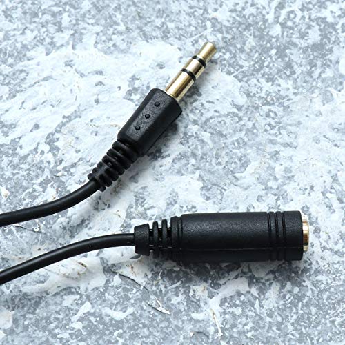 LEORX Extensión Audio estéreo Cable - 1M3,5 mm macho a cable hembra para auriculares con Control de volumen
