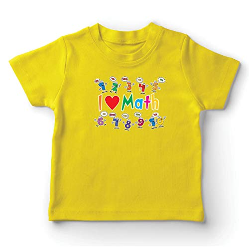 lepni.me Camiseta para Niño/Niña Amo Las matemáticas, el Regalo Educativo de Regreso a la Escuela o la graduación (9-11 Years Amarillo Multicolor)
