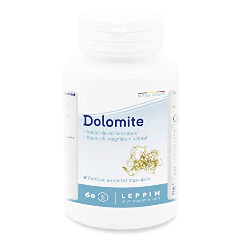 LEPPIN ☘️ Dolomita 500 mg - 60 cápsulas VEGAN | Calcio y magnesio natural | Huesos y músculos sanos | Complemento alimenticio