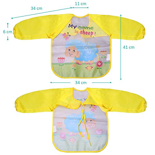 Letilio Baberos - 6 pcs Impermeable delantal de bebé unisexo EVA con manga larga y 2 pcs Toalla para 6 meses a 3 años edad