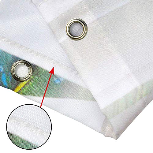 LGY Decoración Hogareña. Cortina. Cortina De Ducha 180X180Cm. Impresión 3D HD. 12 Ganchos Gratis. Impermeable. Tejido De Poliéster. Ramita Guacamayo.