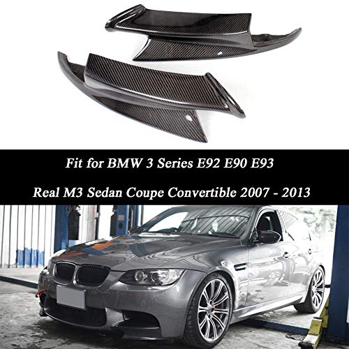 LIBAITIAN Protector de Parachoques Delantero Aletas Kit de Labios Canards Spoiler Divisor Valence Chin Apto para B.M.W Serie 3 E92 E90 E93 Real M3 Sedan Coupe Convertible 2007-2013 Fibra de Carbono