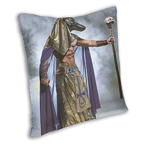 LiBei Funda de Cojín,Anubis Funda de Almohada Cuadrado para Sofá Cama Decoración para Hogar 45x45cm