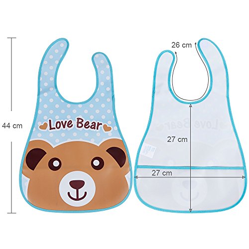 Lictin 12 pcs baberos de bebé impermeables Unisex para niños pequeños de 6 meses a 6 años