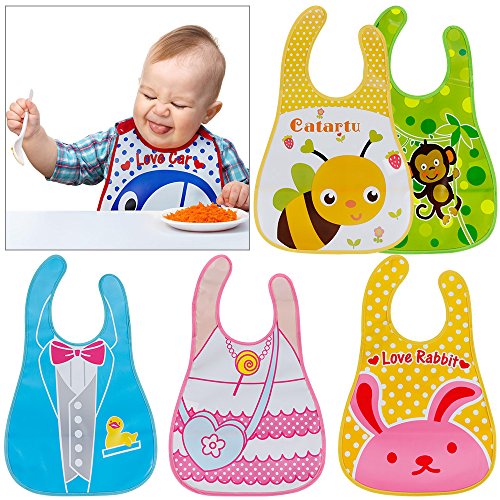 Lictin 12 pcs baberos de bebé impermeables Unisex para niños pequeños de 6 meses a 6 años