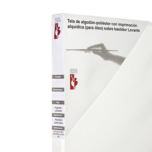 Lienzos Levante Lienzo de algodón en Blanco, Listones de 46x17 mm, Imprimación Óleo, 80x80 cm