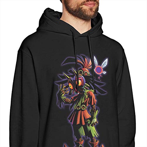 lifangtaoT Hombre Sudaderas con Capucha, Zel_da Ma_jora's Mask Comfortable Men Hoodies Without Pockets Black