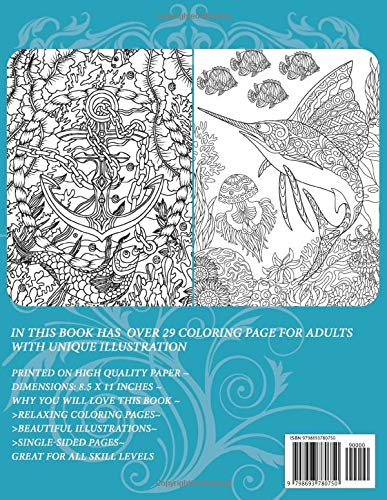 Life Under The Sea Coloring Book: An Adult Sea Coloring Book with Cute Tropical Fish, Fun Sea Creatures, and Beautiful Underwater Scenes for Relaxation with Unique illustrations