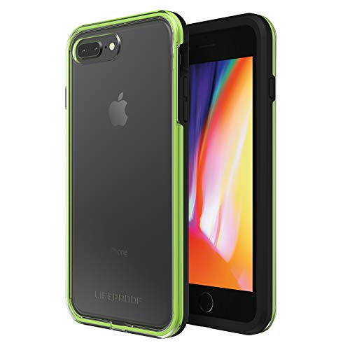 LifeProof Slam - Funda Anti caídas Deportiva para iPhone 8/7 Plus, Contorno Negro/Verde y Trasera Transparente