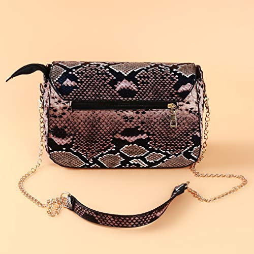 LIGHTBLUE - Bolso de mano con diseño de piel de serpiente para mujer, estilo retro, para fiestas de noche, color Rosa, talla 3-6 meses