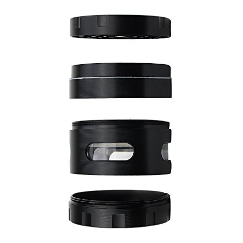 LIHAO [Nueva Versión] Grinder Metálico 4 Piezas para Hierbas y Especias (55mm, Negro)