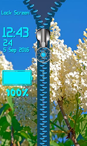 Lilac Zipper Lock Screen