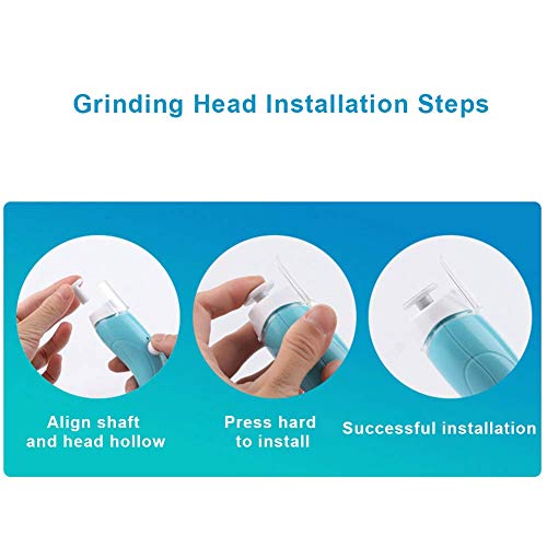 Lima de uñas eléctrica, USB recargable Velocidad ajustable Bebé eléctrico Cortaúñas Set con 9 cabezales de pulido de reemplazo para bebé y adulto