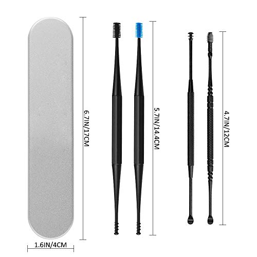 Limpiador de Oídos, Ear Cleaner, Removedor de Cera con Caja de Almacenamiento, Limpia Oidos Cera Mejora la Audición, Apto Para Bebés, Adolescentes y Adultos, 4 pcs.