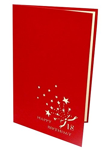Lin Pop Up Tarjetas de felicitación para 18 beeeeestial Día, color rojo