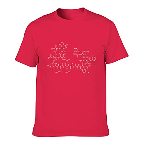 Lind88 - Camisetas de algodón con fórmula química para hombre - Science Summer Casual Top Wear Rojo Rojo1 L
