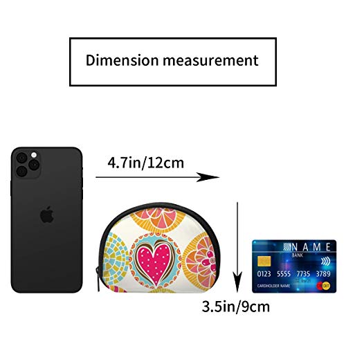 Lindas Flores Lunares años 60 Mujeres niñas Shell cosmético Maquillaje Bolsa de Almacenamiento al Aire Libre Compras Monedero Organizador de Cartera