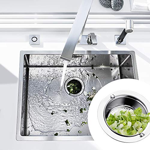 LINVINC Filtro Fregadero de Cocina - Filtro de Fregadero de Acero Inoxidable Protectores Alcantarillado de Baño Filtro Pelo para la Ducha Drenaje de Cocina, 11 * 2.8 * 7.8cm (1 Piezas)