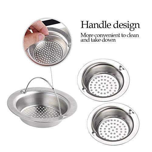 LINVINC Filtro Fregadero de Cocina - Filtro de Fregadero de Acero Inoxidable Protectores Alcantarillado de Baño Filtro Pelo para la Ducha Drenaje de Cocina, 11 * 2.8 * 7.8cm (1 Piezas)