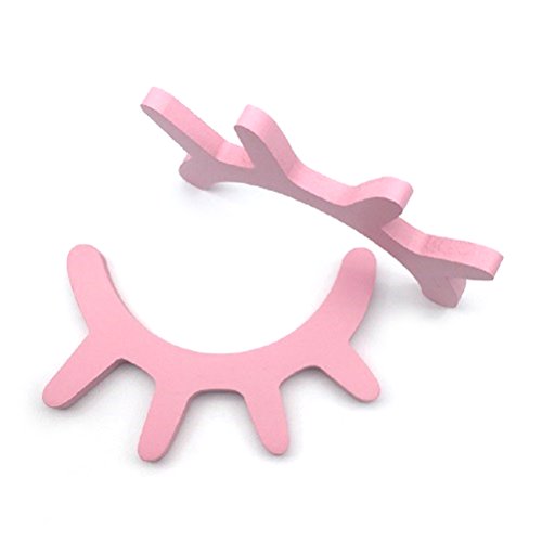 LIOOBO Un par de bonitas pestañas de madera ojos dormidos decoración de la pared Nursery Baby Room niños dormitorio Wall Art para baby shower vacaciones decoración (rosa)