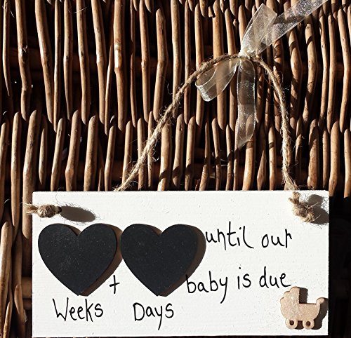 Little Miss Scrabbled - cuenta atrás embarazo para recién nacido hecho a mano con texto en inglés ' semanas y días' para jugar en la bañera diseño de perro