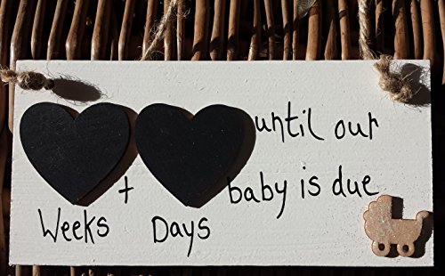 Little Miss Scrabbled - cuenta atrás embarazo para recién nacido hecho a mano con texto en inglés ' semanas y días' para jugar en la bañera diseño de perro