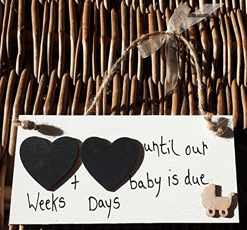 Little Miss Scrabbled - cuenta atrás embarazo para recién nacido hecho a mano con texto en inglés ' semanas y días' para jugar en la bañera diseño de perro