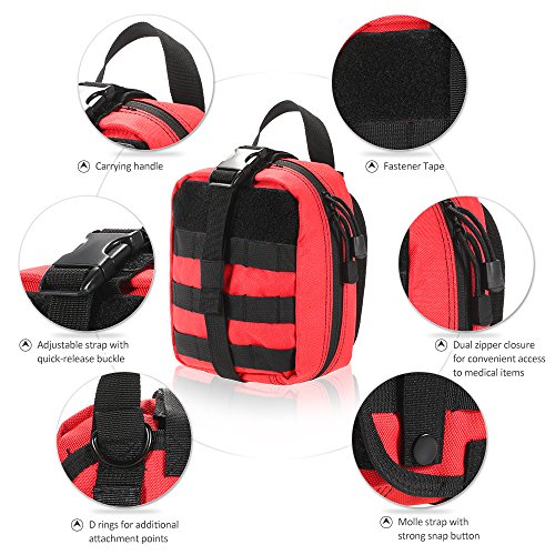 Lixada Bolsa de Primeros Auxilios Médica al Aire Libre MOLLE Sistema Utilidad Bolsa con Parche de Primeros Auxilios
