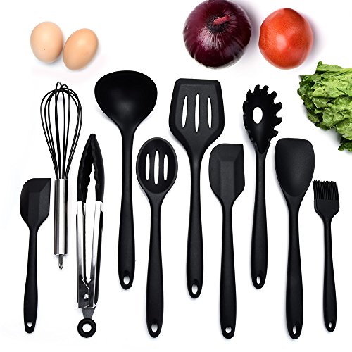 Liyoung Utensilios Antiadherentes para Cocina de Silicona, Set de 10