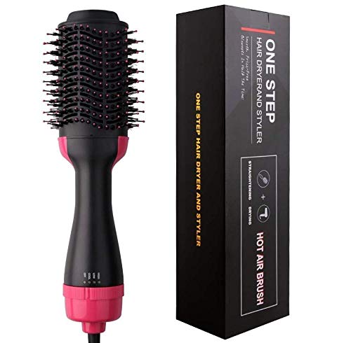 LJJYF Secador de Pelo, Cepillo para el Cabello para el Peinado del Cabello, Multifuncional 2 en 1 Salon Plancha de Pelo de Iones Negativos y Peine para el Cabello Rizado-EE. UU.