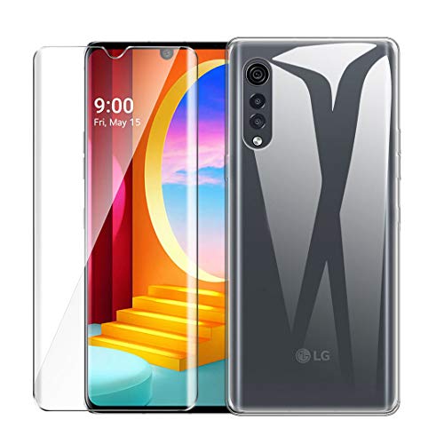 LJSM Funda para LG Velvet + Protector de Pantalla Vidrio Templado Película Protectora - Transparente Carcasa Silicona TPU Suave Caso Case para LG Velvet (6.8")