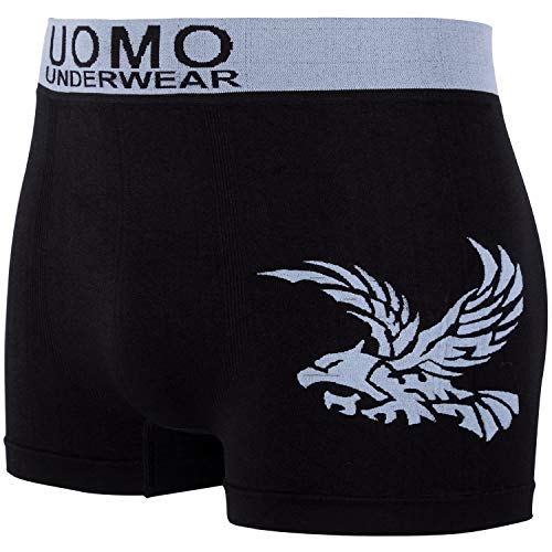 L&K Bóxer de Microfibra para Hombre Negro 1209, Pack de 10 XL/2XL