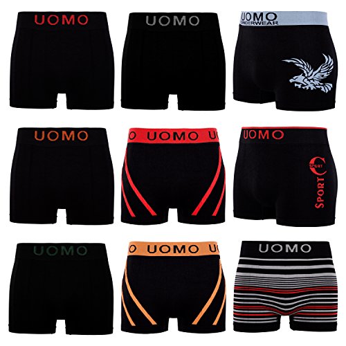 L&K Bóxer de Microfibra para Hombre Negro 1209, Pack de 10 XL/2XL