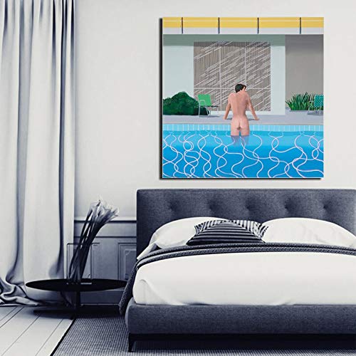LKJHGU Sin Marco David Hockney Piscina Lienzo Pintura impresión Sala de Estar decoración del hogar Obra de Arte Moderno Arte de Pared Pintura al óleo Carteles Imagen HD